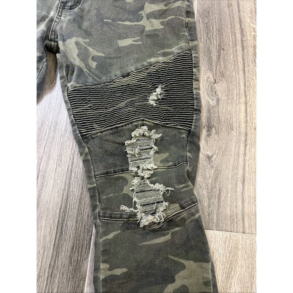 Raw X Standard Straight Leg Rock Military Green Camo Jeans Size 36/30 - Picture 3 of 12